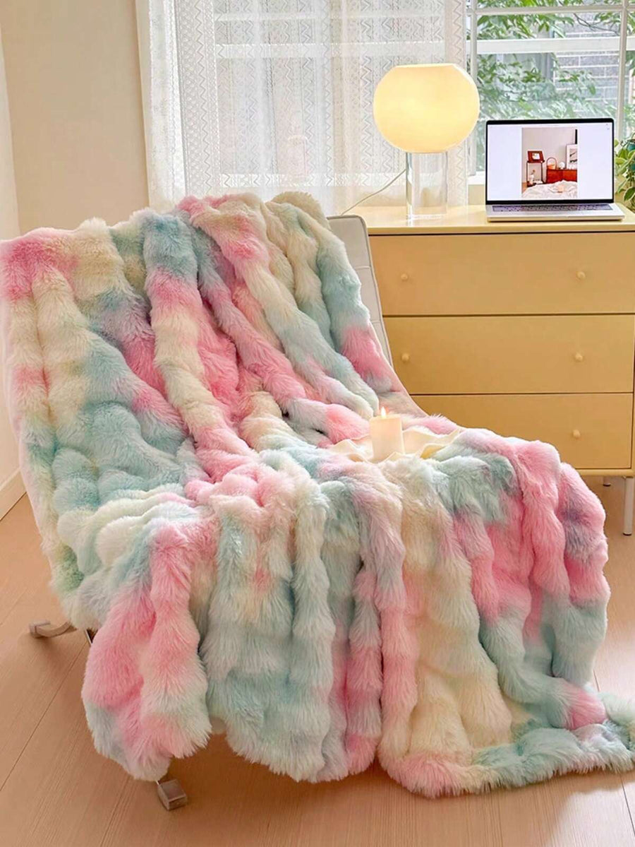 1pc Double-Sided Fluffy Blanket, Soft & Warm Fluffy Luxury Blanket Suitable As Multifunctional Cover For Living Room, Bedroom And Sofa